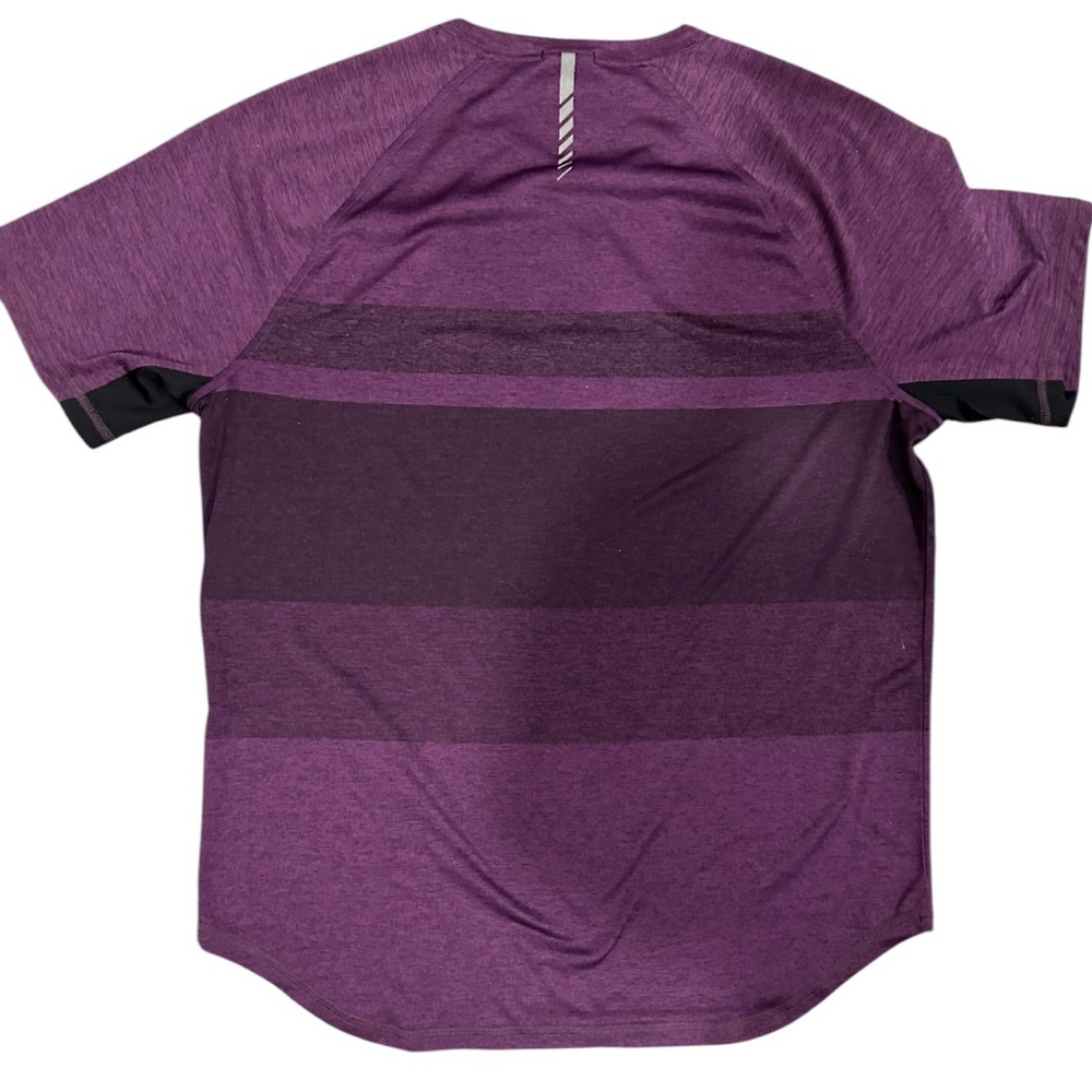 OAKLEY Women Activewear Top Purple Striped Loose Fit Crew Neck, Size Medium. - Picture 7 of 8